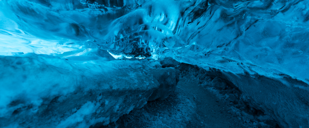 An ice cave in Iceland