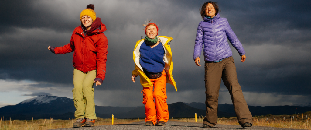 Three women dressed for Iceland