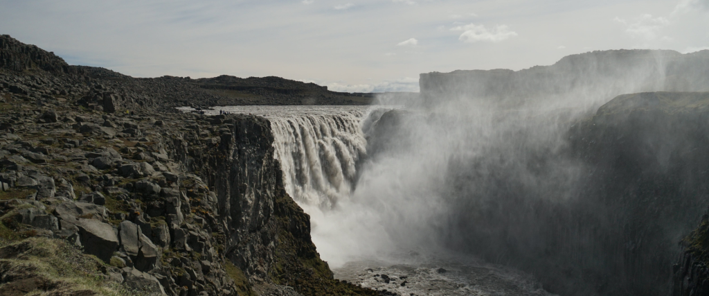 A picture showing Dettifoss waterfall the most powerful in Europe.